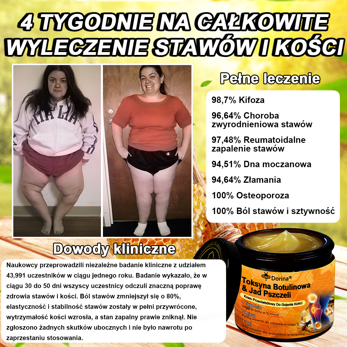 🔥Dorina®Toksyna botulinowa i jad pszczeli Balsam Łagodzący Ból i Leczenie Kości🐝 (Polecane dla seniorów przez ortopedów)🔥