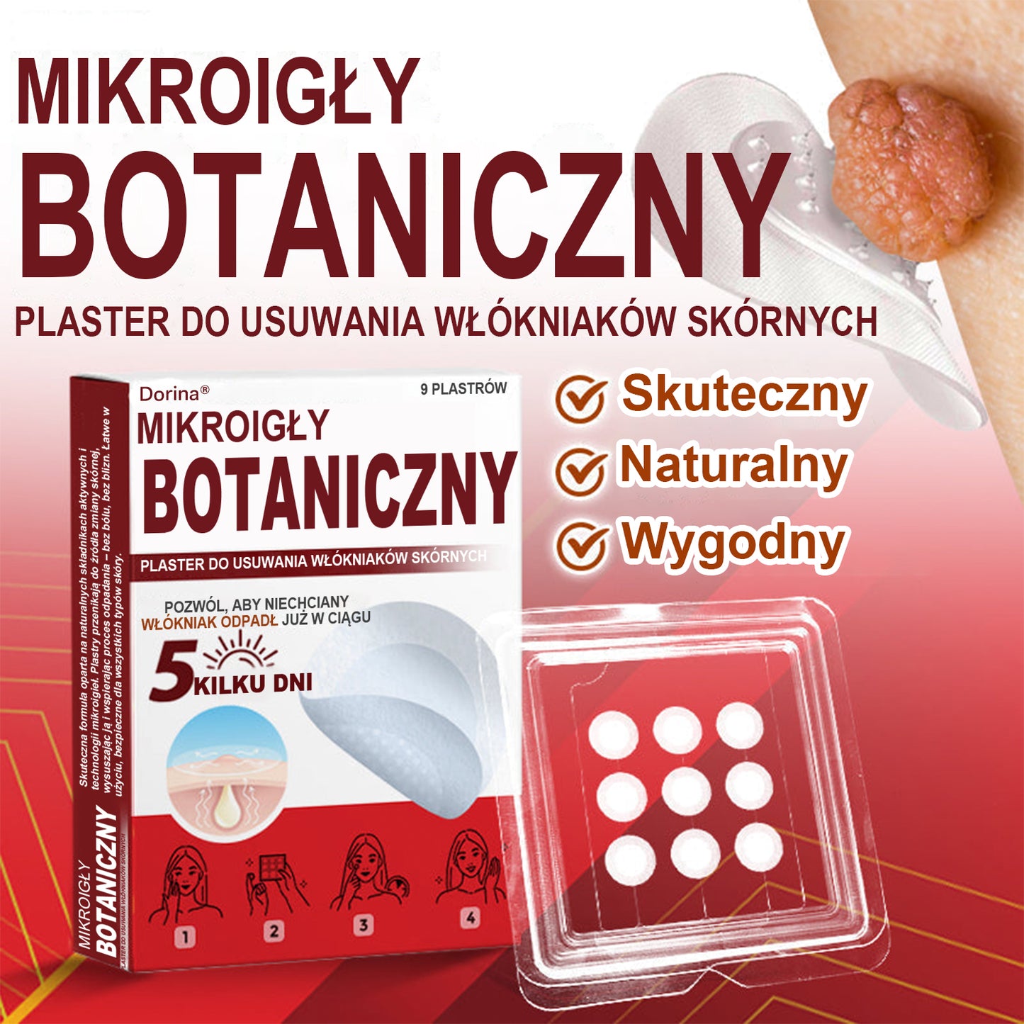 Dorina® Mikroigłowy botaniczny środek do usuwania narośli skórnych ✅✅✅wyprodukowano w Polsce