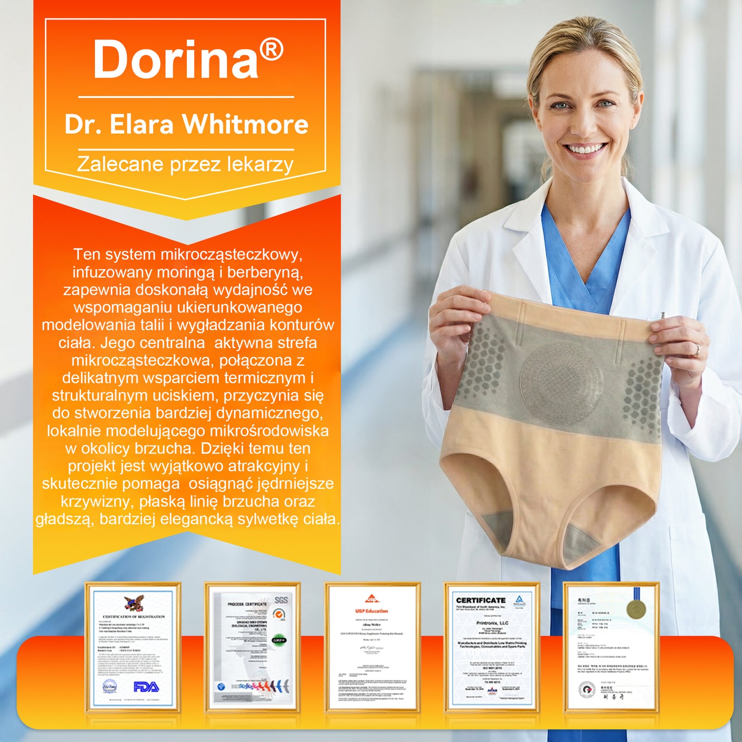 Dorina® 2026 Moringa i Berberyna 4-w-1 Spodenki Modelujące i Spalające Tłuszcz z Mikrocząsteczkami🛡️